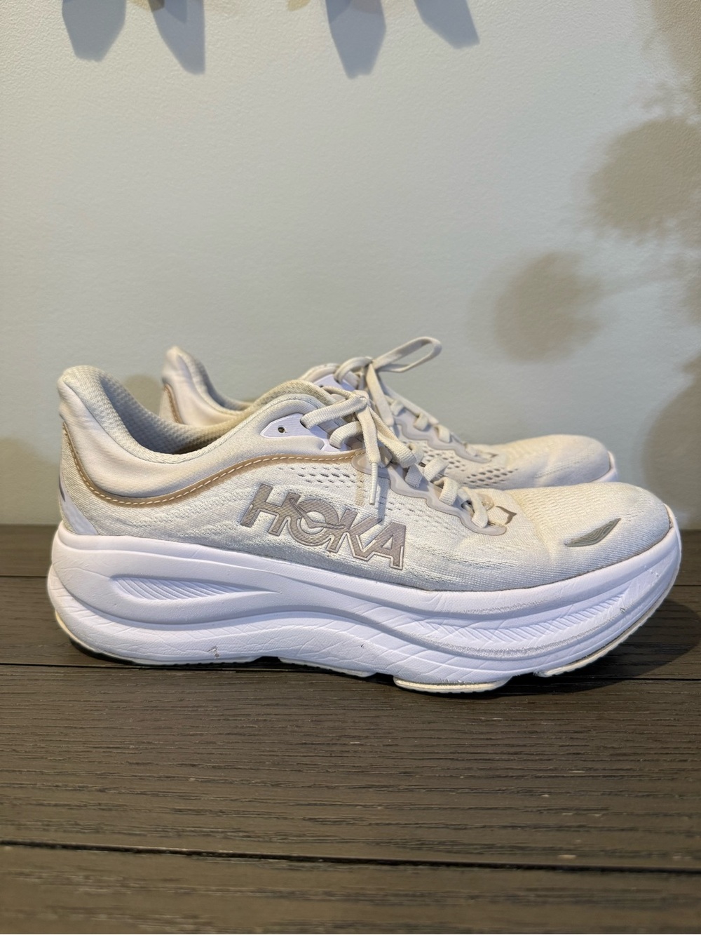 Hoka Women's White/Cream Lightweight Running Shoes - Picture 2 of 6